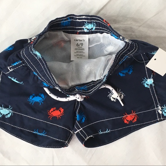 NWT bathing suit Carter's crabs blue red boys 6 9M - Picture 7 of 8